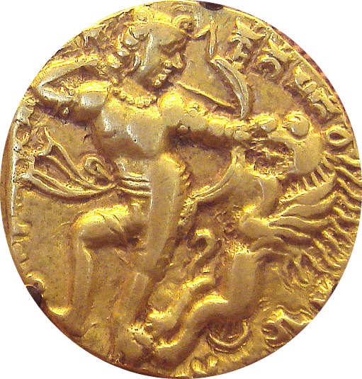 Kumaragupta Fighting a Lion