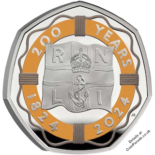 RNLI 200 Years 50p Silver Proof Reverse RNLI 200 Years 50p Silver Proof Reverse